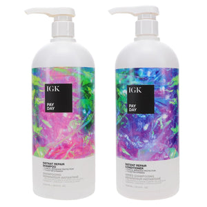 IGK GOOD BEHAVIOR Ultra Smooth Shampoo & Conditioner Set + Travel Size Packettes | Frizz Control + Shine | Vegan + Cruelty-Free | 8 oz (Pack of 2)