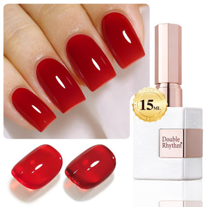 Double Rhythm 0.5 Oz Gel Nail Polish Neutral Natural Same Color Same Bottle Translucent Light Milky Pastel 15ML Manicure French Design Art DIY at Home (Pearl Green-B1146)