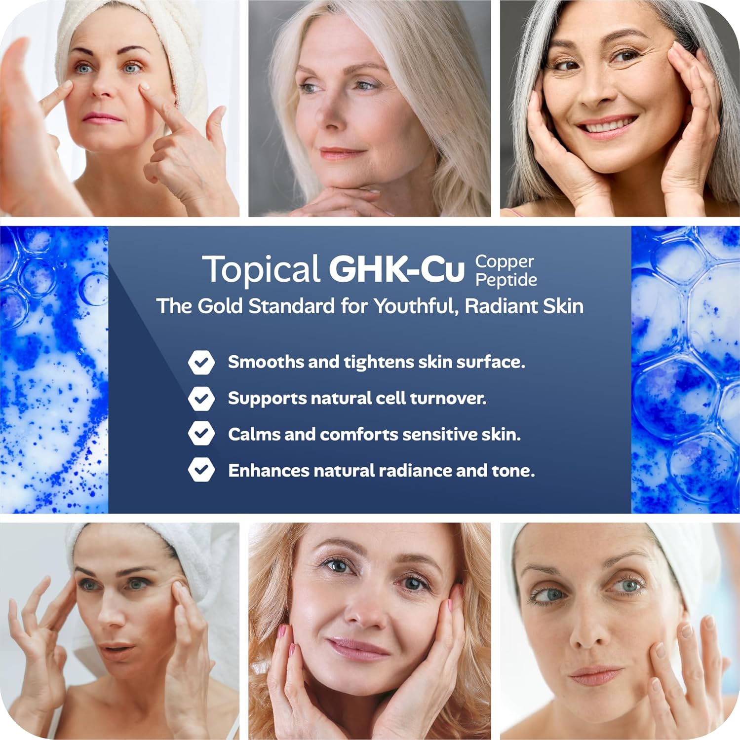 Copper Peptide GHk-Cu & Methylene Blue Infused Whipped Grass Fed Tallow Balm, Fine lines, Wrinkles, Eczema, Acne, Full body Moisturizer, For All Skin, With Organic Ingredients (1.7oz)
