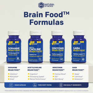 GABA Brain Food - GABA Supplement with L-Citrulline & Grape Seed Extract - Supports Calm & Relaxation - Nighttime Sleep Aid - Supports Production of Gamma Aminobutyric Acid - 120 L-Citrulline Capsules