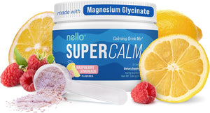 Nello Supercalm Powdered Drink Mix, Cortisol Reducer and Sleep Aid Supplement, L Theanine, Ksm-66 Ashwagandha, Magnesium Glycinate, Vitamin D 3, No Sugar, Non GMO, On The Go, 20 Ct, Honeydew Melon