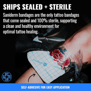 Saniderm Original Tattoo Aftercare Bandage (Extra Large Roll, 10.2 in x 8 yd)
