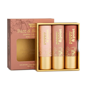 Poppy & Pout All Natural Lip Tints, Sustainable Cardboard Tubes, Hand-filled, Beeswax, Vitamin E, Coconut Oil, Cruelty Free (10pk Premium Gift Set)