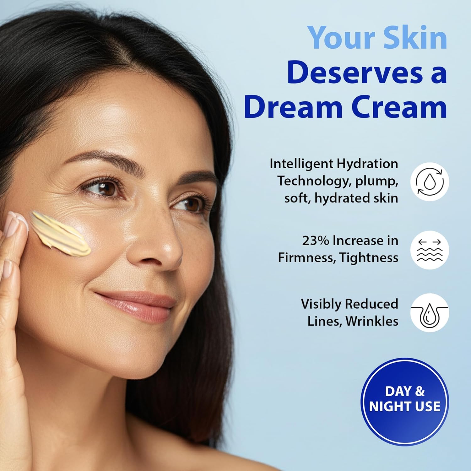 Dr. Denese HydroShield Dream Cream 1.7 oz – Advanced Moisturizer with Ceramides, Retinol and Peptides for Smooth Radiant Skin, Improved Elasticity and Deep Hydration – Doctor Developed, Cruelty Free