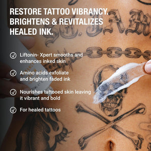 Stories & Ink Vibrancy Serum for Healed Tattoos, Brightening Treatment with Vitamin C to Revive Faded Tattoo Color, Lightweight Tattoo Care, Vegan, 2 Fl Oz / 60ml
