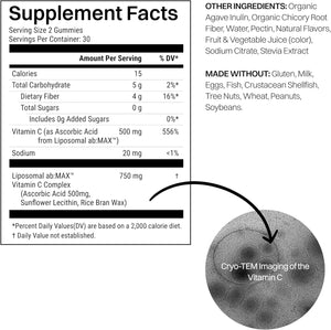 Haroutine Liposomal Vitamin C Gummies - 500mg, 60 Sugar-Free Gummies, 30 Servings, Immunity & Collagen Support, Antioxidant - Strawberry Guava Flavor - New Pouch Packaging (Packaging May Vary)