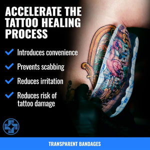 Saniderm - Flex Tattoo Aftercare Bandage Roll - Ultra-Flexible, Waterproof, Sterile Tattoo Wrap for Fast Healing & Protection - 8" x 8 yd