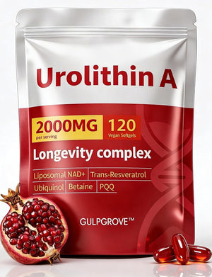 Urolithin A Supplement with Liposomal NAD+, Trans-Resveratrol, Ubiquinol, TMG, PQQ, 6-in-1 Formula for Cellular Energy & Mitochondrial Support, 120 Softgels