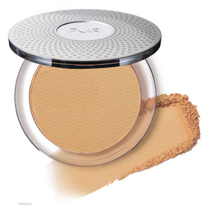 PÜR MINERALS 4-in-1 Pressed Mineral Makeup Powder Foundation with SPF 15 - Concealer & Finishing Compact Pressed Powder for Face - Buildable Medium to Full Coverage Foundation Powder