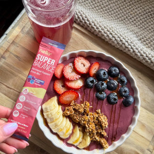Nello Superbalance Hormonal Support Drink Mix, SRI-81 Shatavari, Myo-Inositol, Rhodiola Rosea, Vitamin C, Magnesium, Theobromine (20 Servings, Blueberry Acai)