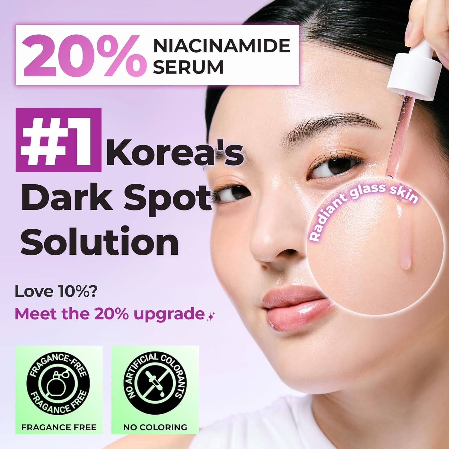JUMISO 20% Niacinamide Dark Spot Serum 2-Pack, TXA + Glutathione, Korean | High-strength brightening for dark spots & uneven tone, Centella-soothed. Non-pilling water-gel; two 40ml bottles, vegan.