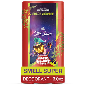 Old Spice Aluminum Free Deodorant for Men, Old Spice x The Super Mario Galaxy Movie, 24/7 Lasting Freshness, Lasting Odor Protection, Smell Super with Cosmic Quest, Star Showers Scent, 3.0 oz