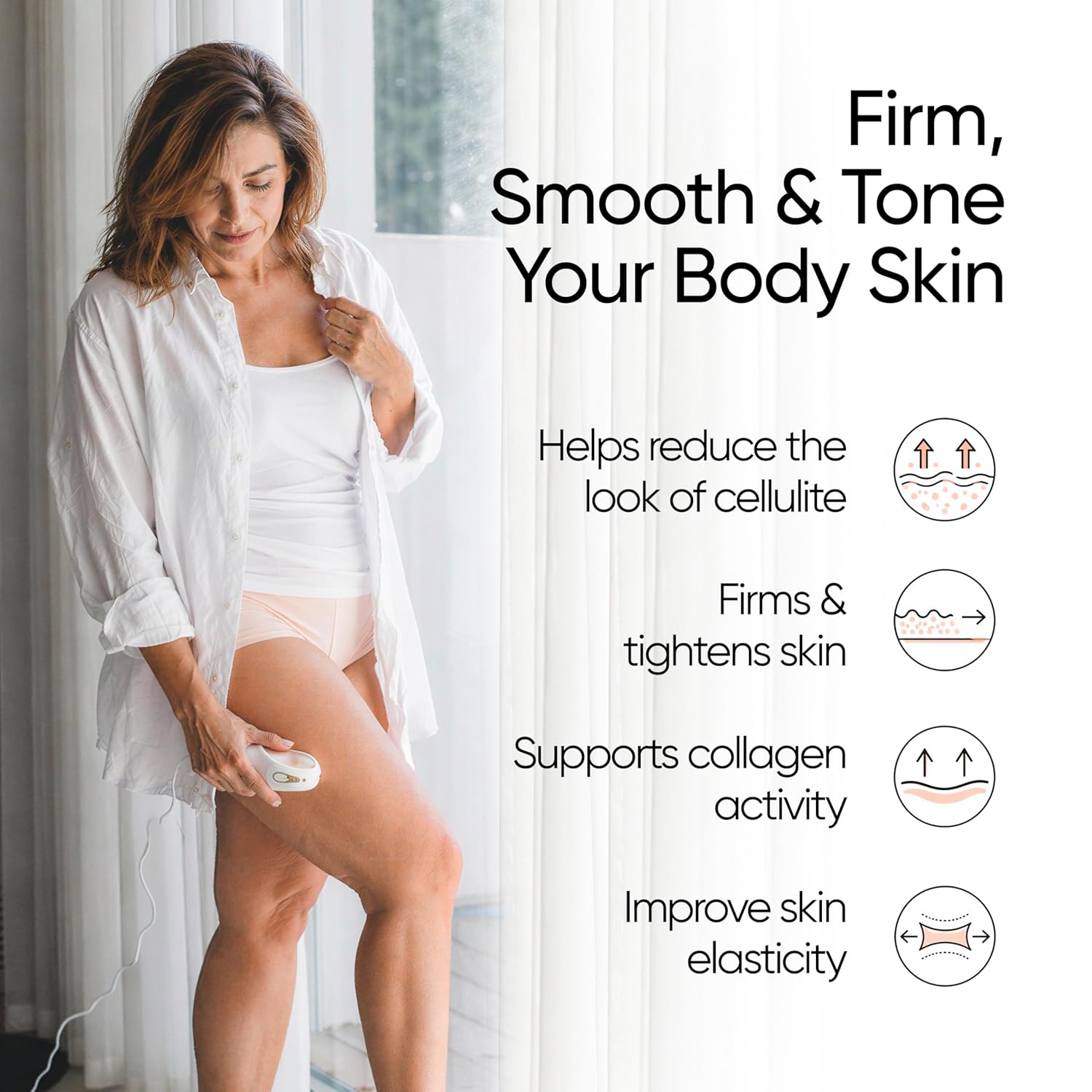Sensica Sensifirm Radio Frequency Skin Tightening Device for Body – RF Body Sculpting Tool for Thighs & Buttocks, Firming & Smoothing, Cellulite Remover For Legs, At-Home Skincare Machine