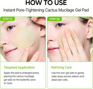 Dr. Melaxin Cactox Pore Relief Jelly Toner Pads, Cooling & De-Puffing Toner Pads for Enlarged Pores, Hydrating Cactus Gel Pads for Puffy Skin, 170ml (60 Pads)