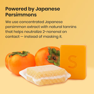Japanese Persimmon Cleanser Bar 2 Pack Bundle for Body Odor, Persimmon Solution for Old People Smell - Natural Ingredient Body Bars, Organic Formula, Japanese Skin Care, Cleansing Hygiene 1 oz