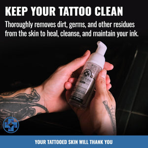 Saniderm Foaming Tattoo Soap (8.45oz Home Size) – Gentle Soap for Tattooed Skin, Infused with Antimicrobial Colloidal Silver, Aloe Vera, and Nourishing Sea Buckthorn Oil