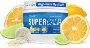 Nello Supercalm Powdered Drink Mix, Cortisol Reducer and Sleep Aid Supplement, L Theanine, Ksm-66 Ashwagandha, Magnesium Glycinate, Vitamin D 3, No Sugar, Non GMO, On The Go, 20 Ct, Honeydew Melon