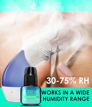 STACY LASH Extra Strong Evolution Advanced Eyelash Extension Glue (0.17fl.oz/5ml)/ 1Sec Dry /6Weeks Retention/Black Adhesive/Lash Tech Supplies