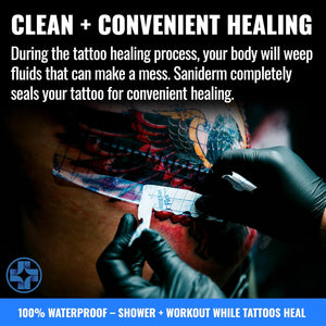 Saniderm - Flex Tattoo Aftercare Bandage Roll - Ultra-Flexible, Waterproof, Sterile Tattoo Wrap for Fast Healing & Protection - 8" x 8 yd