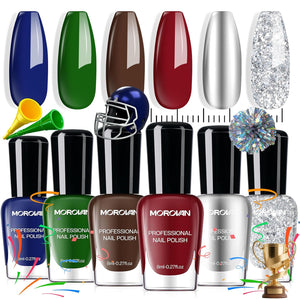 Morovan Holographic Nail Polish Set: Metallic Ombre Quick Air Dry Gift Set