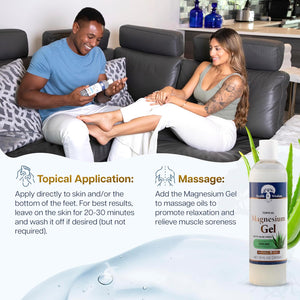 Health and Wisdom Pure Magnesium Gel with Seaweed Extract and Aloe Vera - Topical Muscle & Joint Relief- Natural and Pure Skin & Scalp Moisturizing - Enhanced Absorption - 64 Fl oz