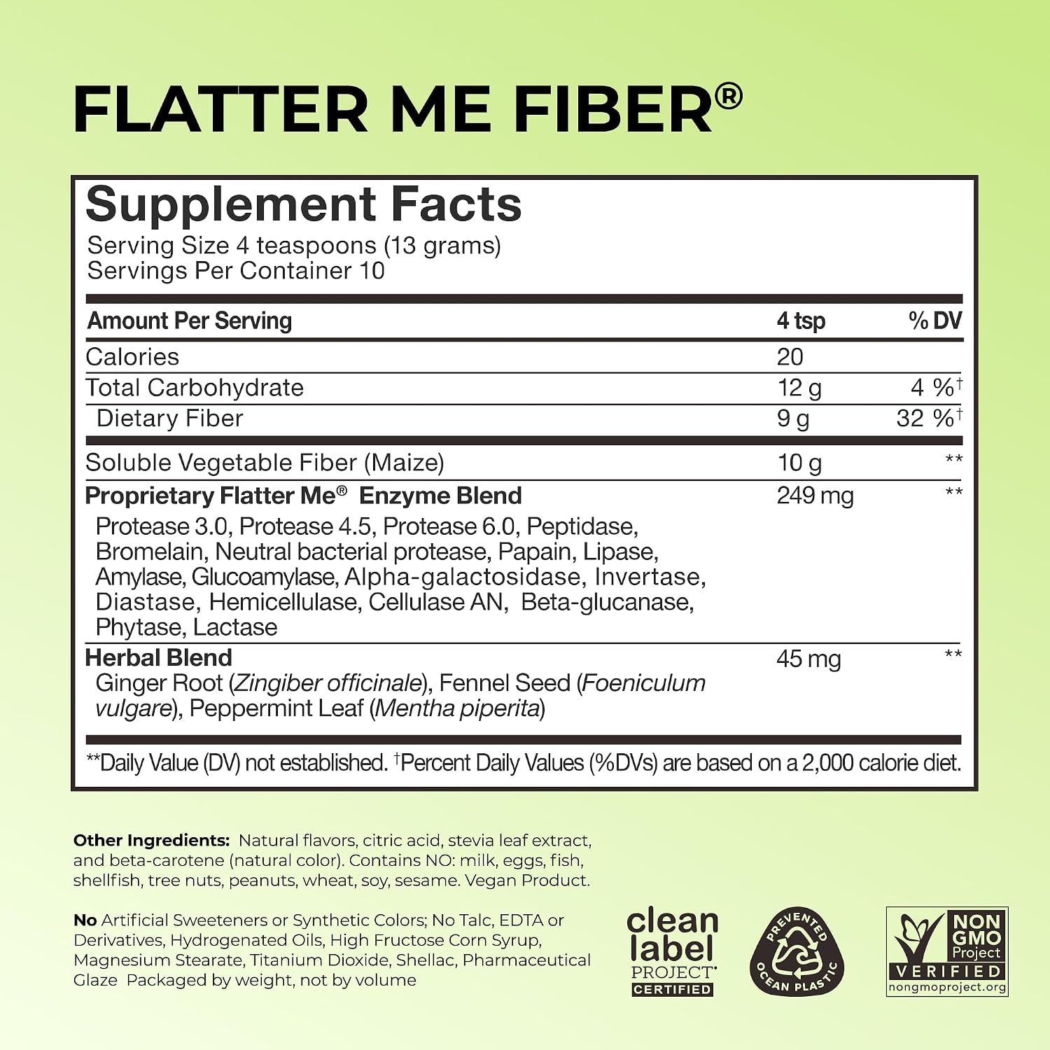HUM Flatter Me Fiber Supplement for Women & Men, Prebiotics & Digestive Enzymes to Support Weight & Bloating, Digestive & Gut Health, Fiber Powder Drink Mix