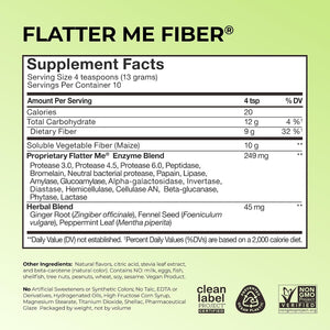 HUM Flatter Me Fiber Supplement for Women & Men, Prebiotics & Digestive Enzymes to Support Weight & Bloating, Digestive & Gut Health, Fiber Powder Drink Mix