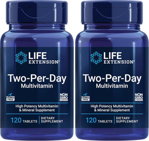 Life Extension Two-Per-Day High Potency Multi-Vitamin & Mineral Supplement & Magnesium Caps, 500 mg, Magnesium Oxide, Citrate, Succinate