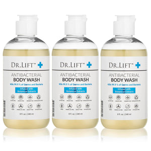 Antibacterial Body Wash, 8 oz (3-Pack) - Gentle & Effective Shower Gel - Made in America