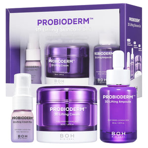 BIOHEAL BOH Probioderm 3D Lifting Travel Size Skin Care Kit | Korean Skincare Set for Firming & Hydration, with Ampoule, Face Moisturizer & Serum Spray | Mini Travel Essentials & Gift Set for Women