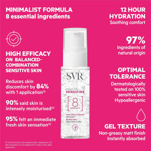 SVR - Sensifine Aqua Gel - Sensitive Skin Relief - Instant Cooling Effect - Minimalist Ingredients - Enriched with Panthenol and Aloe Vera - 97% Natural Origin, Dermatologically Tested - 1.3 fl.oz