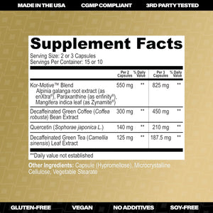 Korrect Energy Paraxanthine Supplement | Clean Energy & Focus Support | Caffeine Alternative for Mental Clarity & Jitter-Free Stamina | Vegan, Gluten Free, Non-GMO | 30 Capsules