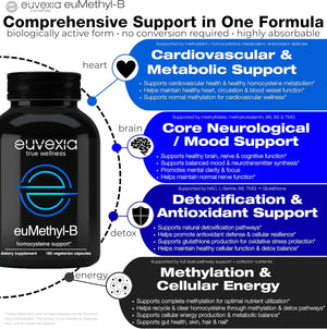 Methylated B Complex Vitamins Riboflavin B6 B12 Folate L-Serine NAC & TMG Supplements Brain Heart MTHFR Immune Support - Methylated Multivitamin L Methylfolate Active 5-MTHF (180) Dr Ekberg euMethyl-B