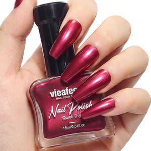 Iridescent Coral Nail Polish, Quick Dry Pearlescent Orange 15ml