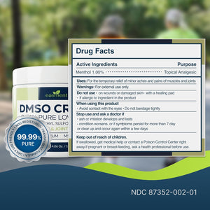 DMSO Cream 99.9% Pure Pharmaceutical Grade for Topical Muscle & Joint Comfort with MSM, Arnica & Magnesium - Support for Knees, Back, Shoulders and Workout Muscle Recovery