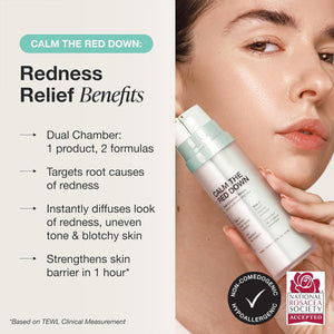 INNBEAUTY Project Calm The Red Down Dual Chamber Serum for Redness, Soothing & Skin Barrier Support, 1.7 OZ (50ml)
