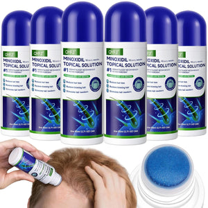 3 Pack 5% Minoxidil for Men and Women,Minoxidil Beard and Hair Growth Serum(Biotin-Infused) with Sponge Applicator for Thinning Hair and Sparse Beards,4-Month Supply 3 x 2.7 FL OZ