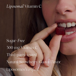 Haroutine Liposomal Vitamin C Gummies - 500mg, 60 Sugar-Free Gummies, 30 Servings, Immunity & Collagen Support, Antioxidant - Strawberry Guava Flavor - New Pouch Packaging (Packaging May Vary)