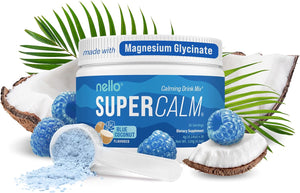 Nello Supercalm Powdered Drink Mix, Cortisol Reducer and Sleep Aid Supplement, L Theanine, Ksm-66 Ashwagandha, Magnesium Glycinate, Vitamin D 3, No Sugar, Non GMO, On The Go, 20 Ct, Honeydew Melon
