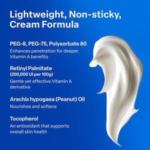A313 French Pharmacy Vitamin A (Retinoids) Lightweight Face Cream for Anti-Aging, Reduce Wrinkles, Prevents Acne Breakouts, and Hyperpigmentation - Skincare for Smooth, Radiant Skin - 50g Cream