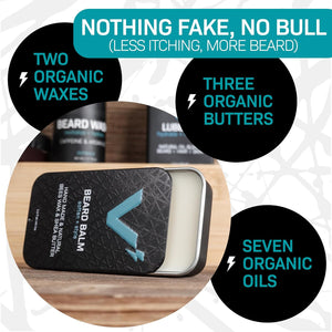 VOLT Grooming Beard Balm for Men, Organic Oils, Bees Wax, Mango & Shea Butter, Beard Care Moisturizer Leave in Conditioner for Beards, Natural Ingredients, Softens & Styles, Fragrance Free, 1.5 Oz