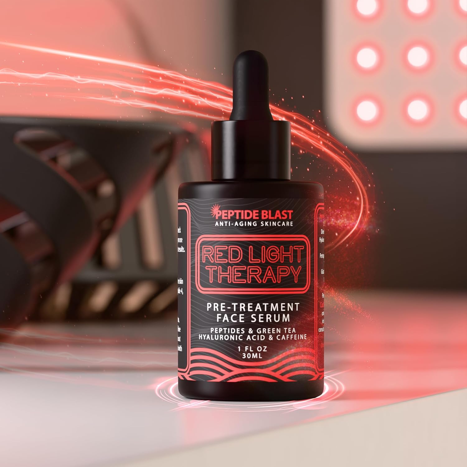 Red Light Therapy Activation Serum - Deep Penetration Technology with Green Tea, Hyaluronic Acid & Peptides | Prepares Skin for Devices, Improves the Look of Fine Lines & Wrinkles – 1 oz
