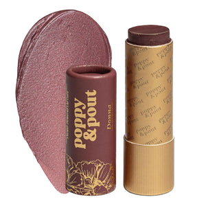 Poppy & Pout All Natural Lip Tint, Cardboard Tube, Hand-Filled, Beeswax, Vitamin E, Coconut Oil, Cruelty Free, All-Natural Shades (Roxie)