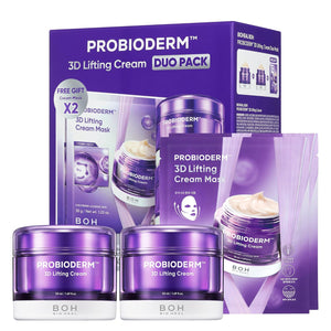 BIOHEAL BOH Probioderm 3D Lifting Skincare Set | Cardi B's Korean Night Cream, Serum & Face Mist for Lifting & Firming | Perfect Anti-Aging Routine for Dry, Dull, Saggy Skin | Mother’s Day Gift