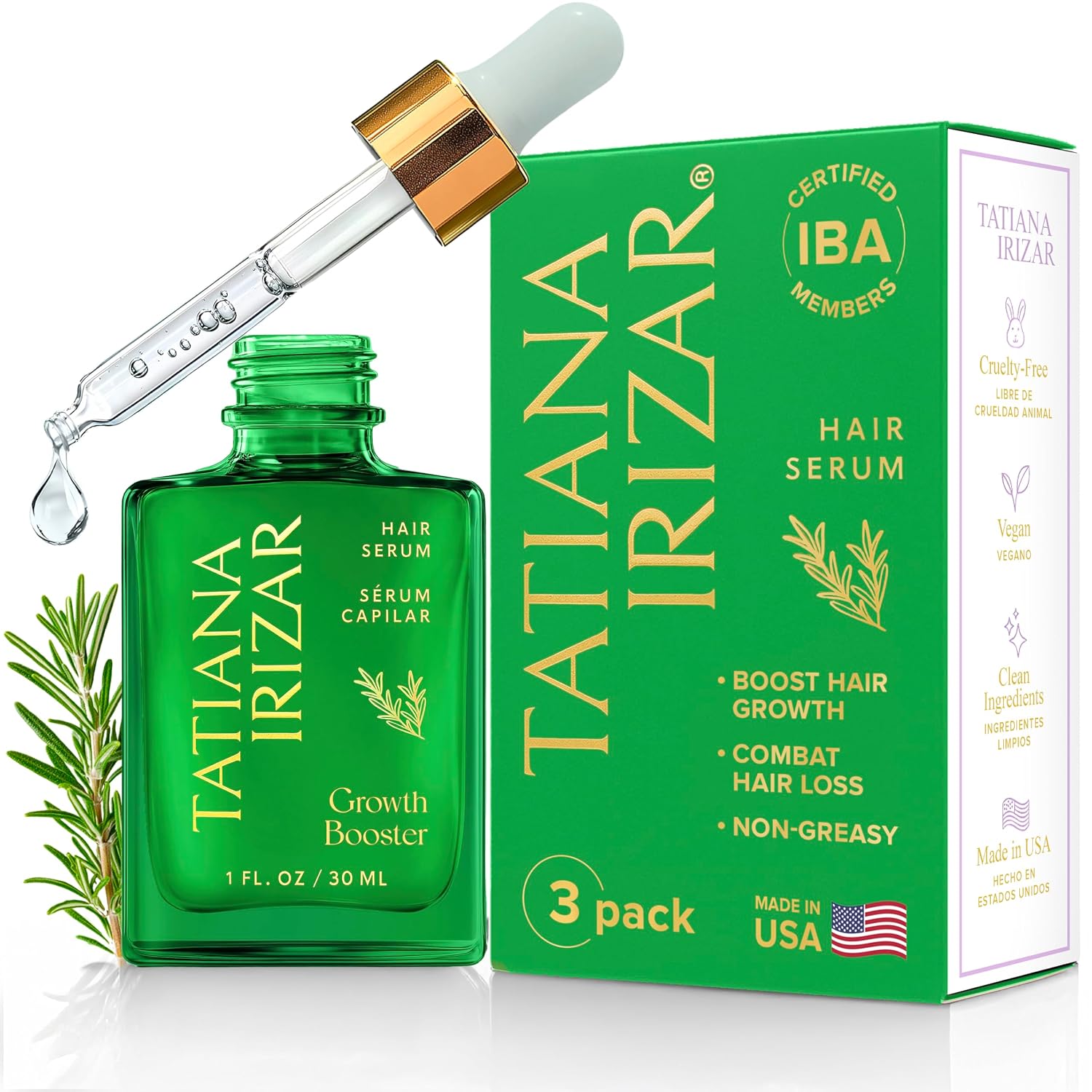 Hair Serum for Hair Growth Serum Women Made in USA - 3 Pack Scalp Serum for Hair Growth Non-Greasy Rosemary & Amla Hair Care Vegan 1 Oz Hair Loss Treatment for Women Regrowth Treatment