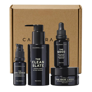 Caldera + Lab Men’s Skincare Set – The Regimen Rich: Cleanser, Moisturizer & Night Serum | Hydrating, Firming & Smoothing | Niacinamide, Clean, All Skin Types