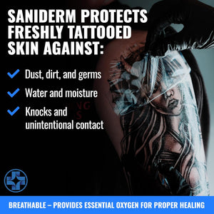 Saniderm Original Tattoo Aftercare Bandage (Extra Large Roll, 10.2 in x 8 yd)
