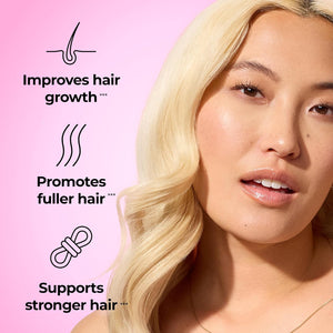 HUM Hair Strong Daily Hair Growth Gummies with Biotin, Zinc, Vitamin B12 to Support Growth, Folic Acid & Vitamin B12 Gummy Vitamins for Healthy Hair Support for Women and Men, 180 Gummies