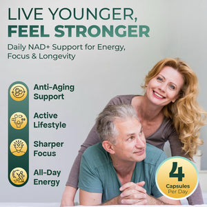 UPLIFE NAD+ Supplement 1,372mg Liposomal NAD+ with CoQ10, Resveratrol, Spermidine, L-Theanine, Apigenin & PQQ NMNH Alternative Booster for Cellular Energy, Healthy Aging, Immune Health 120 Capsules