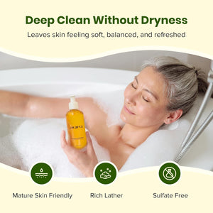 Japanese Persimmon Body Wash 2 Pack for Age-Related Odor, Body Odor Cleanser for Men and Women, Natural Shower Gel for Sensitive Skin, Freshness Control Wash & Persimmon Extract Care - Deep Cleaning